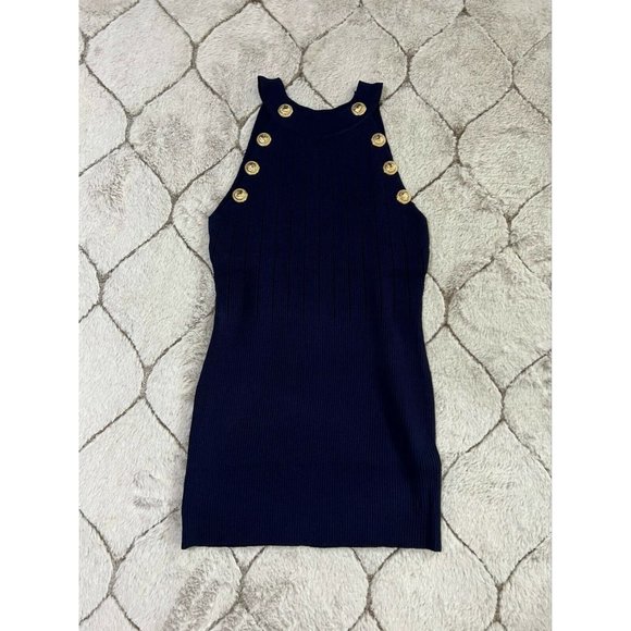 DAIMARAN Paris Women's Matching Set 2 Pieces Tank Top + Ruffle Short Navy Blue S - Picture 8 of 10